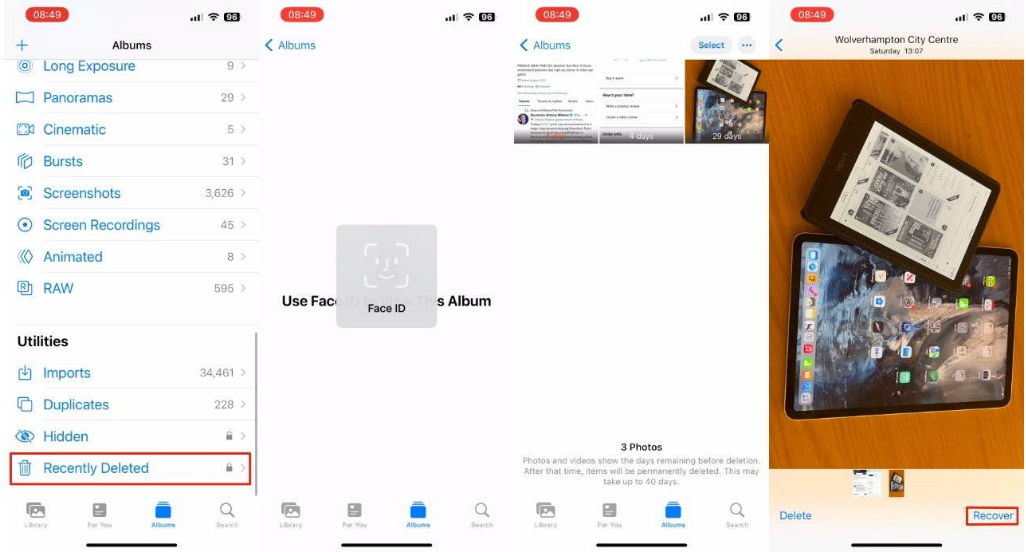 庆安苹果14维修分享 iPhone14 上恢复已删除的照片 